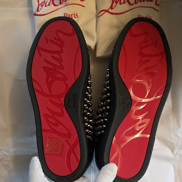 Christian Louboutin Black Sneakers with Silver Spikes - Picture 13 of 16